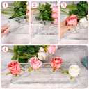 2 Pieces Acrylic Flower Vase Rectangular - Clear Floral Centerpiece for Dining Table Each 14 Inches, Connect to Form 28 Inches Long Rectangle Acrylic Vase for Home Wedding Dining Table Decor