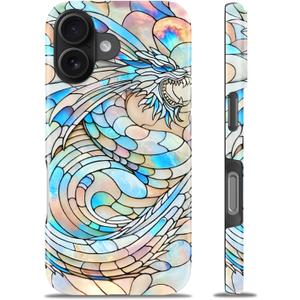 for iPhone 16 Plus Case - Wireless Charging Compatible - Dual-Layer Hard Shell + Silicone Cover - Shockproof Protective Phone Case with Trendy Designs for Women - Colorful Dragon