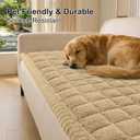 Smiry Non Slip Couch Covers for Dogs, Fuzzy Pet Couch Covers for 2-3 Cushion Sofa Pet Friendly, Soft Sofa Slipcovers Cushion Furniture Protector Washable (Khaki, 27.6" x 59")