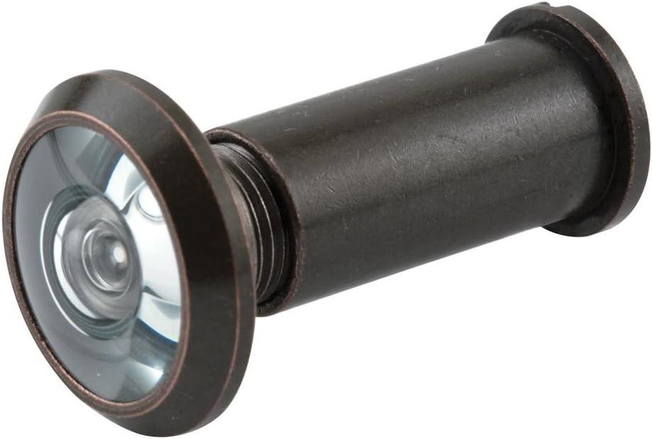 Prime-Line U 10313 Door Viewer, 9/16 In. x 180 Degree, Solid Brass Housing, Glass Lens is U.L. Listed, Classic Bronze Plated Finish (Single Pack)