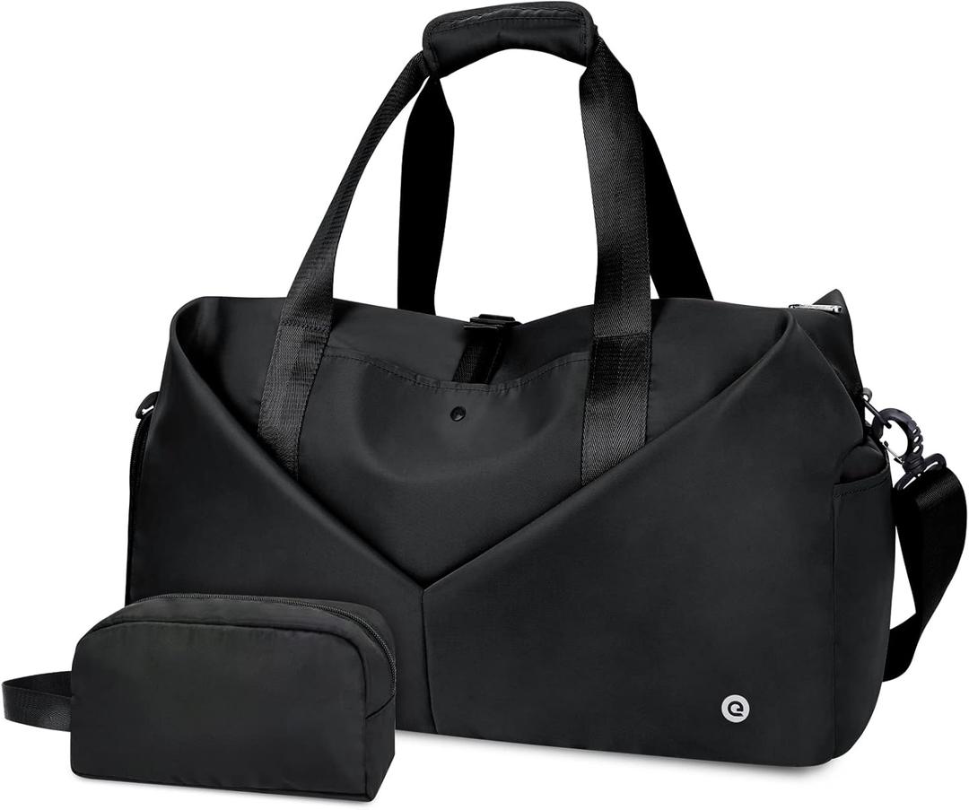 Ceneda 20" Gym Bag for Women with Wet Pocket & Shoe Compartment, Lightweight Duffel Waterproof Carry On Duffle for Travel, Yoga, Overnight (Black)