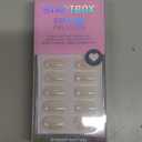 BTArtbox Press On Nails Short  White Soft Gel Press On Nail, Square Chrome Nail Tips Glue On Nails, Reusable Stick On Nails in 15 Sizes  30 Soft Gel Fake Nails Kit, Vanilla Glazed
