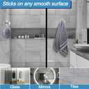 Shower Hooks for Inside Shower, Vacuum Suction Cup Hooks for Glass Window, Mirror, No Drill Towel Hooks for Bathrooms, Bath Robe Coat Looafh Wreath Hook for Hanging - 2 Pack, Silver