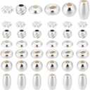 PH PandaHall 60pcs 925 Sterling Silver Beads for Jewelry Making, 6 Styles Bracelet Spacer Beads Smooth Loose Beads Beading Supplies for Crafts Ring Necklace Earring Bracelets Making, 3-4.5mm