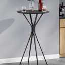 VASAGLE Bar Table, Round Cocktail High Top Pub Bistro Table for Events Party, Kitchen Dining, Home Bar, 23.6 x 23.6 x 41.3 Inches, Sturdy Metal Frame, Modern Style, Easy to Assemble, Black (Ink Black + Matte Black)