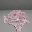 Avidlove Lingerie for Women Lace Corset and Panty Outfits Garter Lingerie Sets (Pink,XL)