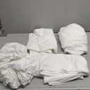 LONDON LINENS Pack of 2 Soft Microfiber Massage Table Sheets 3 Piece Set - Includes Massage Table Cover, Massage Fitted Sheet, and Massage Face Rest Cover (White)