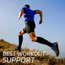Compression Socks for Women & Men 15-20mmHg Knee High Support Socks for Running Athletic Travel (Black)