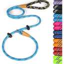 lynxking Slip Lead Dog Leash Reflective, Heavy Duty Comfortable Strong Rope Leash for Large Medium Small Dogs No Pull Training (Light Blue, Large 1/2in x 6ft-Slip Lead)