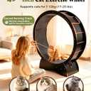 Cat Exercise Wheel for Indoor Cats with 2 Replacement Carpets, 43.3in Large Quiet Cat Running Wheel for Maine Coon & Active Cats Supports Up to 25 lbs, Wooden Cat Treadmill Exercise Wheel