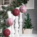 Large Pink Christmas Ornaments 5.9 inch Pink Christmas Balls 4 PCS Decorative Hanging Ornaments Large Christmas Tree Balls Ornaments for Home Party Holiday Xmas Gifts