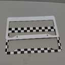 Black White Checkered Flag Racing Flag Aluminum Car License Plate Frame Auto Tag Holder with Accessories US Vehicles Standard 2 Holes (C221) (C221(2PCS))