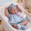 EKOKIZ Reborn Baby Dolls Clothes Girl Blue Baby Doll Clothes 17-20 Inches Doll Outfits and Accessories for Newborn Girl