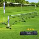 Pro Pickleball Net Portable with Wheels – 22ft Heavy Duty Pickleball Net System with Sturdy Aluminum Frame for Outdoor & Indoor – Nylon Net & Carrying Bag for Pickleball, Tennis, Badminton