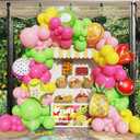 2 x Pink and Yellow Balloon Arch Kit for Fruit Theme Birthday Party, 5 inch; 10 inch; 18 inch