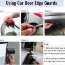 2 x Car Door Edge Guards Black 32.8ft (10m), Car Door Protector Rubber Edge Trim Fits Most Vehicle, No Glue, U-Shaped, Built-in Metal Clips, Easy to Cut