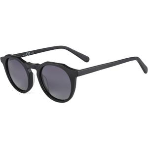 ZENOTTIC Vintage Round Polarized Sunglasses for Men Women UV400 Protection (C01 Black Frame Gradient Grey Lens)
