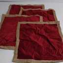 Indian Consigners Small Solid Color Velvet Cloth for Multipurpose Use (Red), 4 Pack