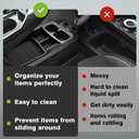 BestEvMod Lower Center Console Organizer Tray Compatible with Kia EV6 2022-2026 Interior Accessories Storage Box ABS Material with PVC Trim Accessories (Lower Organizer-V2)