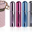 JPNK Mini Refillable Perfume Portable Atomizer Bottle 5PCS Travel Size Spray Refillable Refill Bottle 5 ml with Travel and Outgoing Bag