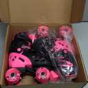 Roller Derby Trac Star Adjustable Skates for Kids, Beginners (Medium (12J-2), Black/Pink)