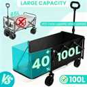 Collapsible Wagon with Tailgate, Wagons Carts Foldable with 350lbs Capacity, Lightweight Portable Utility Wagon Cart for Shopping Camping Sports Garden (Blue)
