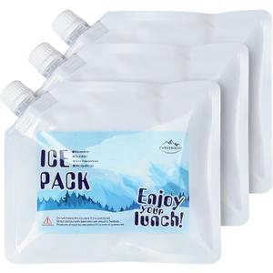 Reusable Ice Packs for Cooler- Long Lasting Cold Freezer Packs for Coolers and Lunch Boxes-Cooler Ice Packs for Camping Gear, Fishing, Road Trips,Beach Must Haves, 3 Pack