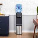 GE Top-Loading Hot and Cold Water Dispenser | 5 Gallon Water Cooler for Home or Office | 2 Temperature Settings | Taller 13" Dispenser Height | Freestanding with LED Night Light| Charcoal