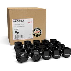 Wheel Accessories Parts 20 Pcs M12x1.5 12x1.5 Thread Open End Bulge Acorn 21mm 0.84" Long Lug Nuts Black 3/4" 19mm Hex Fits Many Chevy Honda KIA Hyundai Passenger Vehicles