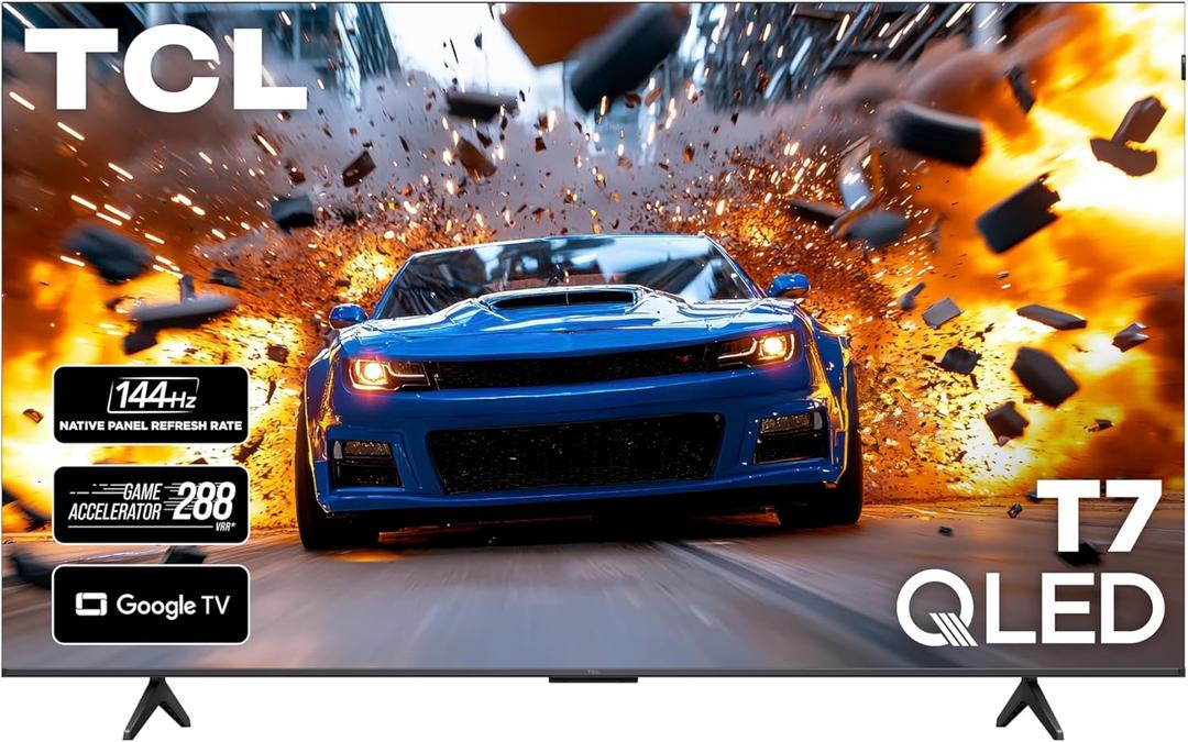 TCL 65 Inch Class T7 Series | 4K QLED HDR | 65T7, 2025 Model | 120HZ-144HZ High Brightness Smart Google TV Dolby Atmos Audio | Voice Remote Alexa Gaming Streaming Television