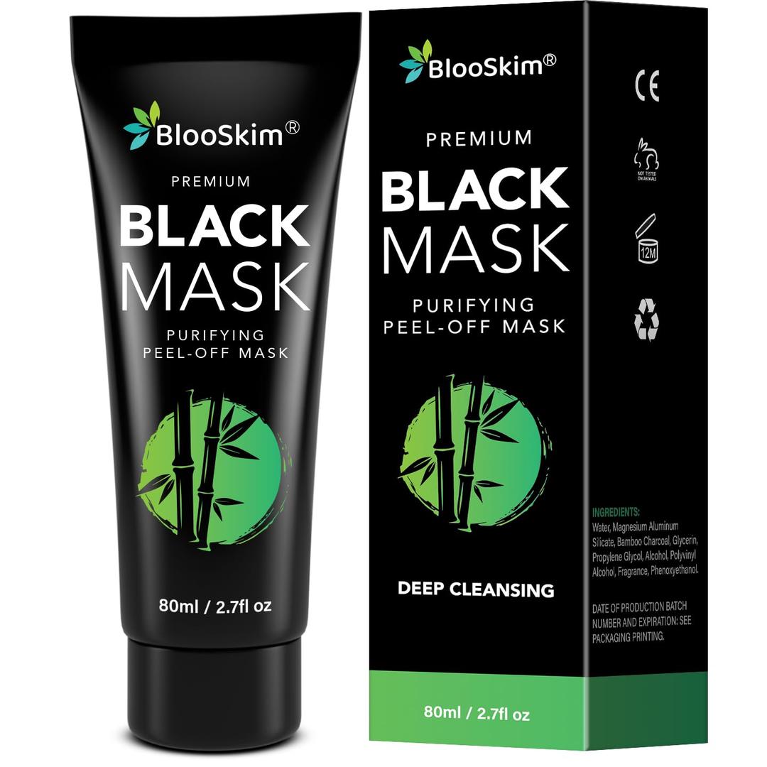 Blackhead Remover Mask for Face: Black Peel Off Face Mask  Charcoal Peel Off Face Mask for Oily & Combination Skin  Refreshing Botanical Formula, 2.8 fl oz