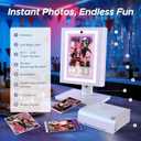 MWE Portable Desktop Photo Booth Machine Touch Screen with Printer and HD Camera, Photobooth with Software APP and Remote Control LED Surround Light (10.1'')