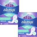 Always Radiant Pantiliners, Regular, Unscented, 48 Liners (Pack of 2)