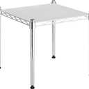 Whitmor 1 Tier Supreme Stacking Shelving Unit, Wire Metal Home Storage Organizer, 15" L x 14" W x 15" H, Chrome W/Liner