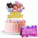Happy Birthday Cake Toppers for Women – Vibrant & Glittery Gamer Cake Topper Decorations with Sturdy Cardboard – EasytoInstall, Adjustable Women Birthday Party Decorations for a Festive Celebration