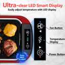 Indoor Grill, CUSIMAX Smokeless Grill Indoor, Electric Griddle, 1500W Korean BBQ Grill with LED Smart Display & Tempered Glass Lid, Non-stick Removable Plate & Griddle Plate, Red