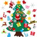 CASA CLAUSI Felt Christmas Tree for Kids DIY Christmas Decorations 2.6ft Xmas Gifts Ideas Kids Party Supplies Home Door Hanging Decor 22 Pcs