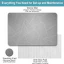 Stone Bath Mat (24 x 16): Quick-Drying, Non-Slip Natural Stone Bathroom Mat for Shower & Bath – Fast Absorption, Minimalist Look, Easy to Clean, Durable Design – for Spa-Like Comfort`