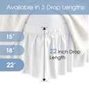 FreshCulture Elastic Wrap Around Bed Skirt - Easy Fit with 22-Inch Tailored Drop, Hotel Quality Dust Ruffle for Full Size Bed (White)