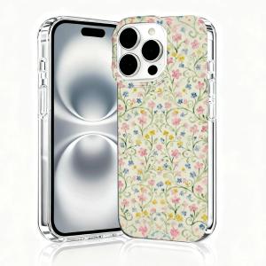 for iPhone 16 Pro Max Case, Floral Clear Cases, Cute Floral Pattern Flower Design, Scratch Resistant Shockproof Cover, Aesthetic Phone Cover, Retro Florals Phone CaseB142