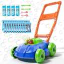 Bubble Lawn Mower for Kids Toddler 1-3 Years Old, Outdoor Play Bubble Blower Toy for Girl Boy Baby, Easter Birthday Gift for 1 2 Year Old Kids, Automatic Bubble Machine Toys for Garden Yard