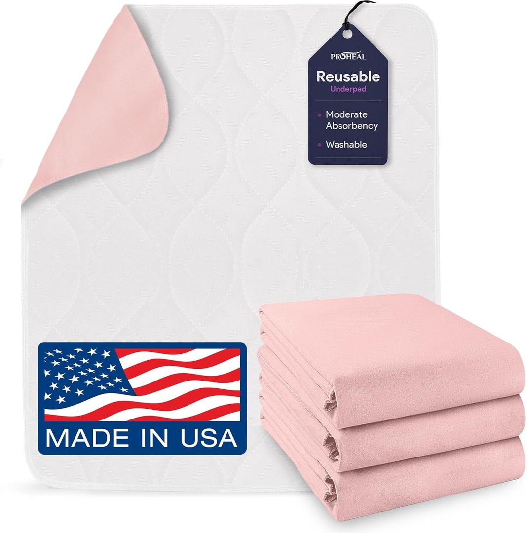 Incontinence Bed Pads Washable - Reusable Waterproof Bed Pads - Soft and Leak Proof Chucks - Moderate Absorbent Pee Pads for Adults - Withstands Extensive Washing - 34" x 36" - 3 Pack