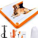 VOFiTNY Dog Docks Water Ramp Inflatable Pup Pool Step Protable Floating Plank No-Slip Puppy Boat Ladder Raft for Lake (4ft x 3.3ft x 4in, Orange)