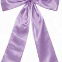 Large Satin Bow Wall Decor, 41x26 Inch Oversized Coquette Bow for Girls Room, Bedroom, Birthday Party, Baby Shower, Bridal Shower, Purple