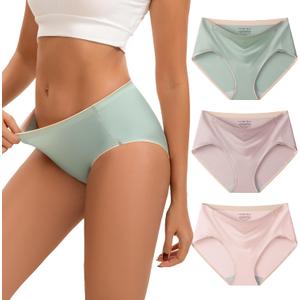 INNERSY Women's Seamless Underwear Silky Hipster 6-Pack (L)
