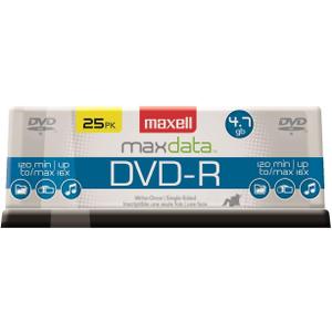 Maxell Dvd-R Recordable Disc, 4.7 Gb, 16x, Spindle, Gold, 25/pack