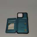 Vinich for iPhone 13 Pro Max Wallet Case with Card Holder, RFID Blocking Credit Slots Kickstand Shockproof Phone Cover for Women Men, Bluish Green