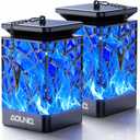 Solar Lanterns Outdoor Waterproof, Upgraded 99 LEDs Hanging Solar Lights for Outside with Auto On/Off & Metal Clip, Blue Flickering Flame Outdoor Lanterns Decorative for Garden Yard, 2 Pack