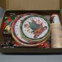 LFSTGN 331 Pcs Christmas Decorations Indoor, Party Decor Supplies - "MERRY CHRISTMAS" Banner, Fringe Curtain, Swirls, Balloon, Photo Props, Tableware with Christmas for 25 Guests