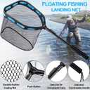PLUSINNO Floating Fishing Net for Steelhead, Salmon, Fly, Kayak, Catfish, Bass, Trout Fishing, Rubber Coated Foldable Landing Net with Fixed or Telescoping Pole Handle, Fishing Gear and Gifts for Men